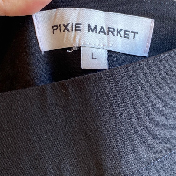 Pixie Market Black Long Maxi Midi Long Skirt with Front Slit Size Large - Picture 6 of 9